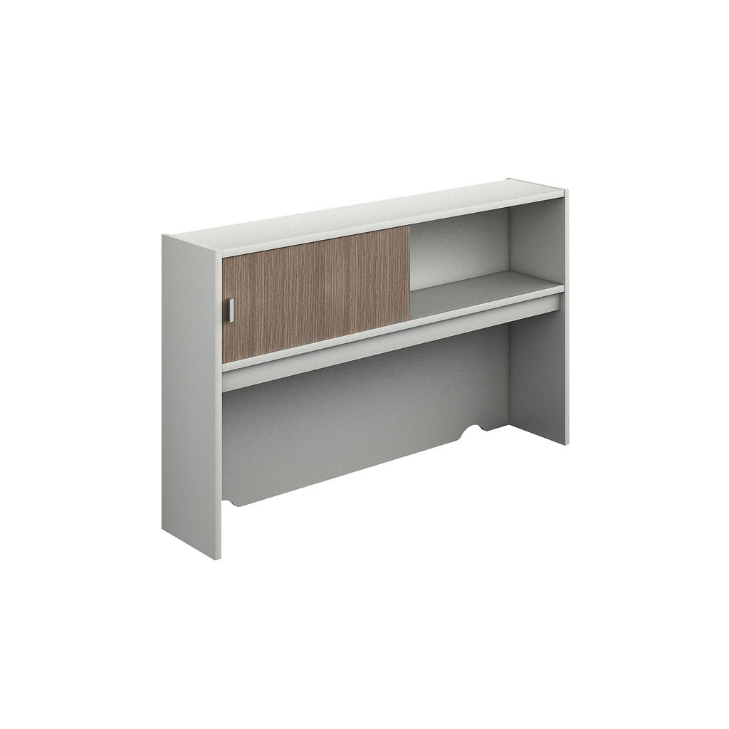 [GBR477165BP30BP10] Open hutch with one slide door 63 x 14 x 42" Prime (Oxford, Baja Presion Silver)