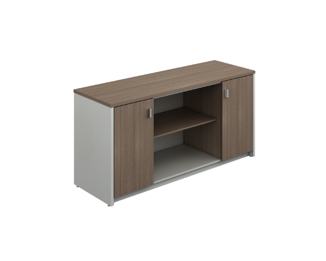 [GBR542180BP30BP10] Credenza 2 Puertas c/Entrepaño Central 180 x 60 x 75 cm Prime (Oxford, Baja Presion Silver)