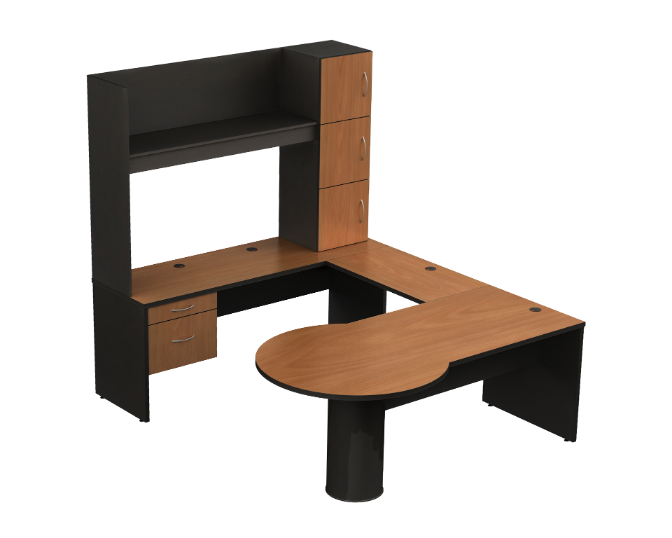 [GBV120BP18BP00] U-group with hutch 71 x 92.5 x 76.5" Volt (Bordeaux)