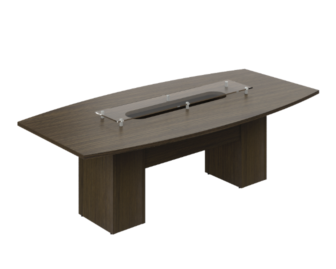 [GCB570240CVCN19] Conference table with glass 96 x 48 x 30" Bento (Silver Apricot)