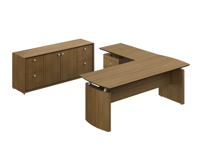 [GCC130SVCN19] Conjunto Semi Ejecutivo 200 x 330 x 75 cm Contempo (Silver Apricot)