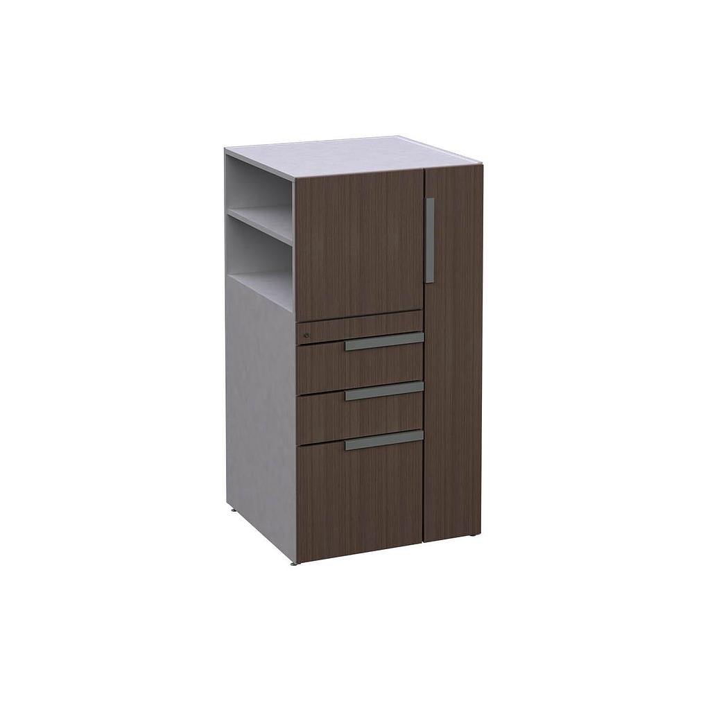 [GEA44545LBP04BP10] Open Side Wardrobe/Storage Cabinet 24 x 24 x 45" Left LPL (Cherry, Baja Presion Silver)
