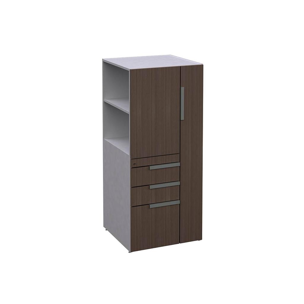 [GEA44555LBP04BP10] Open Side Wardrobe/Storage Cabinet 24 x 24 x 55" Left LPL (Cherry, Baja Presion Silver)