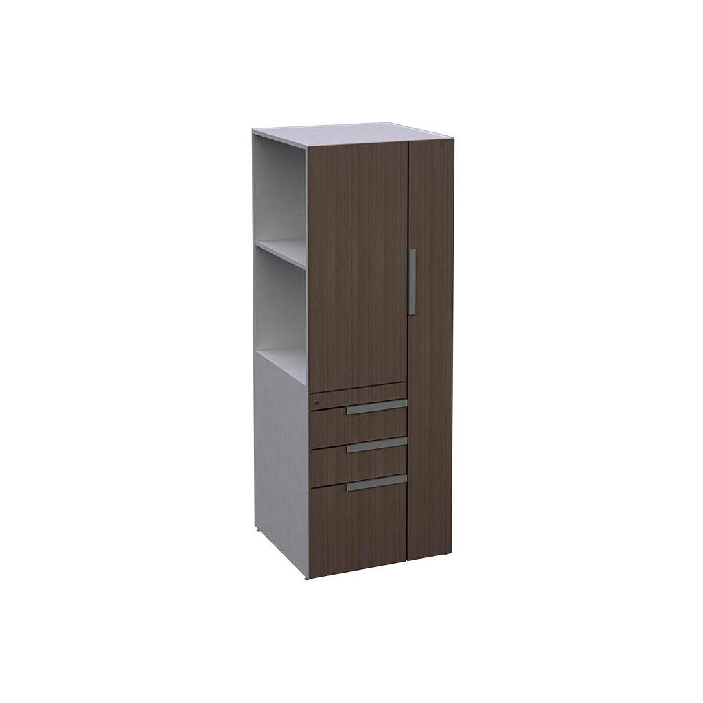 [GEA44565LBP04BP10] Open Side Wardrobe/Storage Cabinet 24 x 24 x 65" Left LPL (Cherry, Baja Presion Silver)