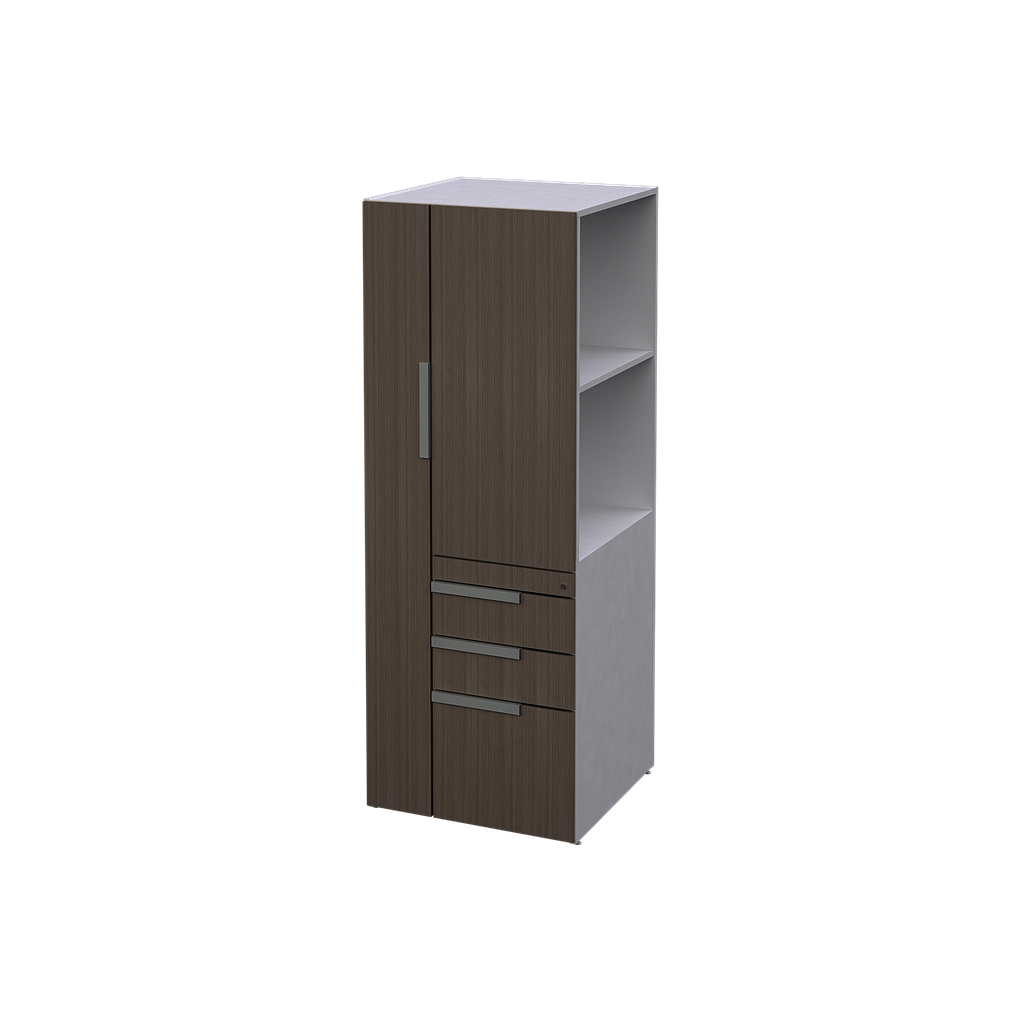 [GEA44565RBP04BP10] Open Side Wardrobe/Storage Cabinet 24 x 24 x 65" Right LPL (Cherry, Baja Presion Silver)