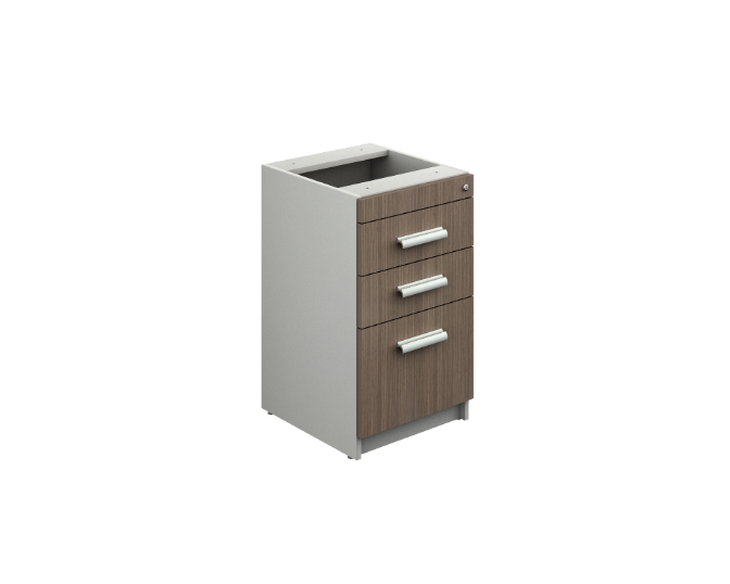 [GBR312BP30BP10] Pedestal 3 Gavetas 41 x 45 x 72 cm Prime (Oxford, Baja Presion Silver)