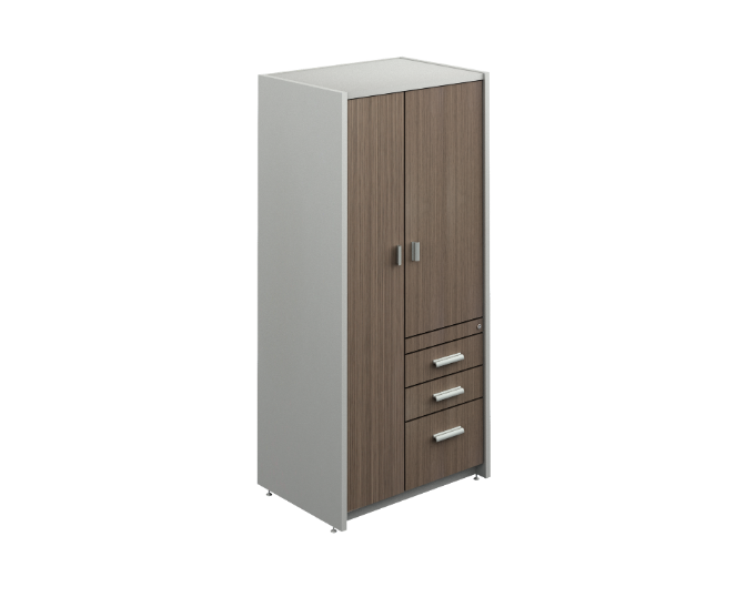 [GBR495180LBP30BP10] Gabinete con Puertas y Archivero 84.4 x 60 x 180 cm Prime (Izquierdo, Oxford, Baja Presion Silver)