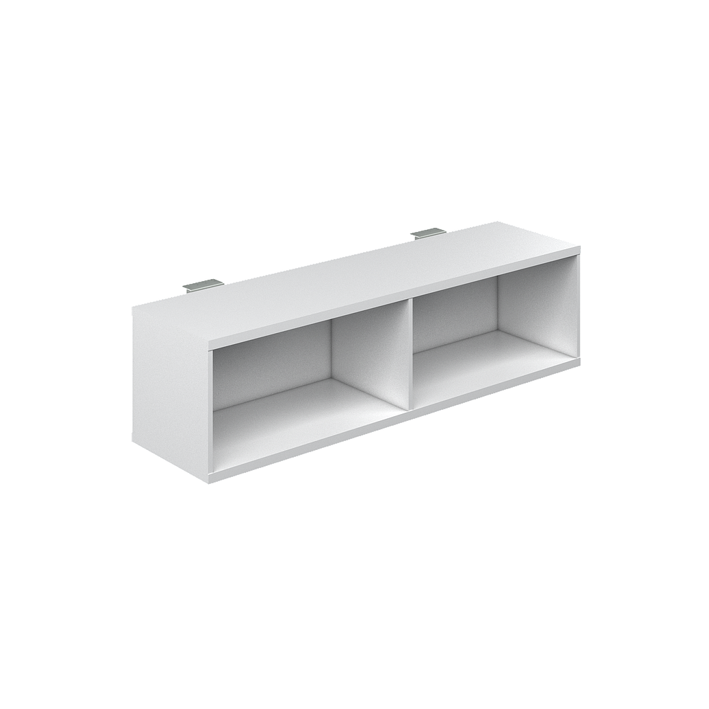 [GAM467150AP16PL00] Hanging bookcase below work surface 60 x 16 x 16" HPL (Cherry Walnut, En Polvo Negro)