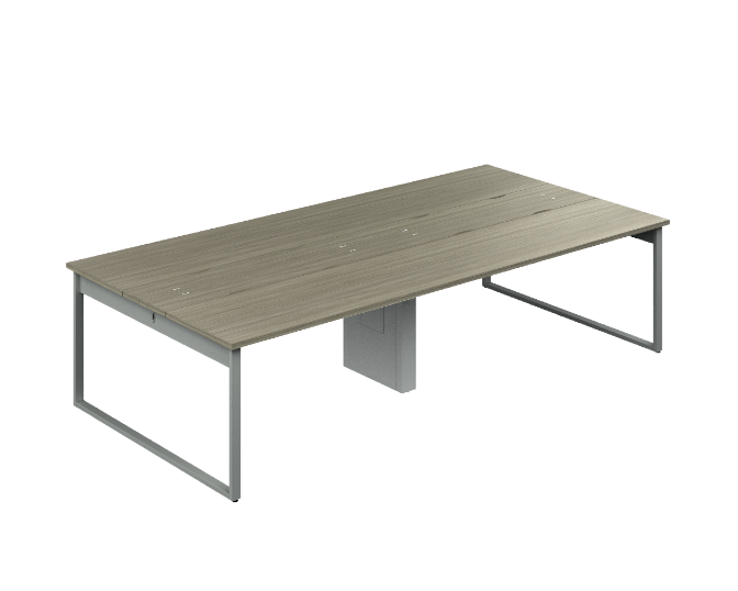 [GAM585300FAP16PL00] Benching multiuse final table "O" Leg 60 x 60" HPL (Cherry Walnut, En Polvo Negro)