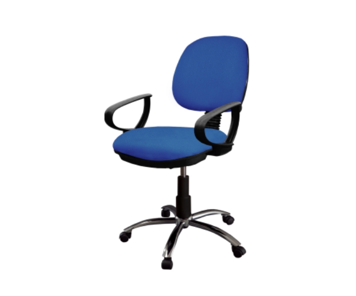 [GDC302MDPPBCTB30] Desk chair "D" poly arms 5 star chrome base w/casters, back and height adjustable (Caribe Oxford)