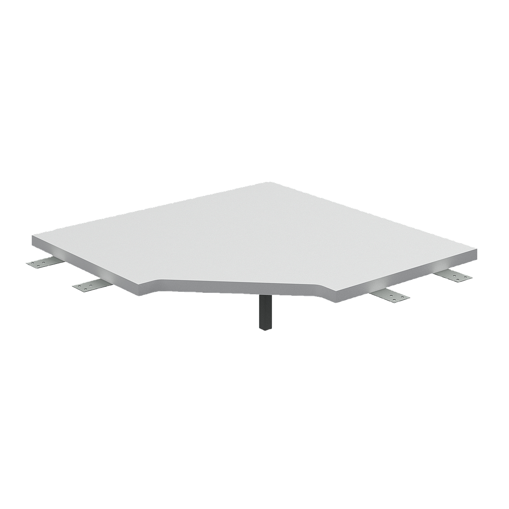 [GDSE949075BP43PL00] Seti connecting corner table 30 x 30" (Baja Presion Storm Gray, En Polvo Negro)
