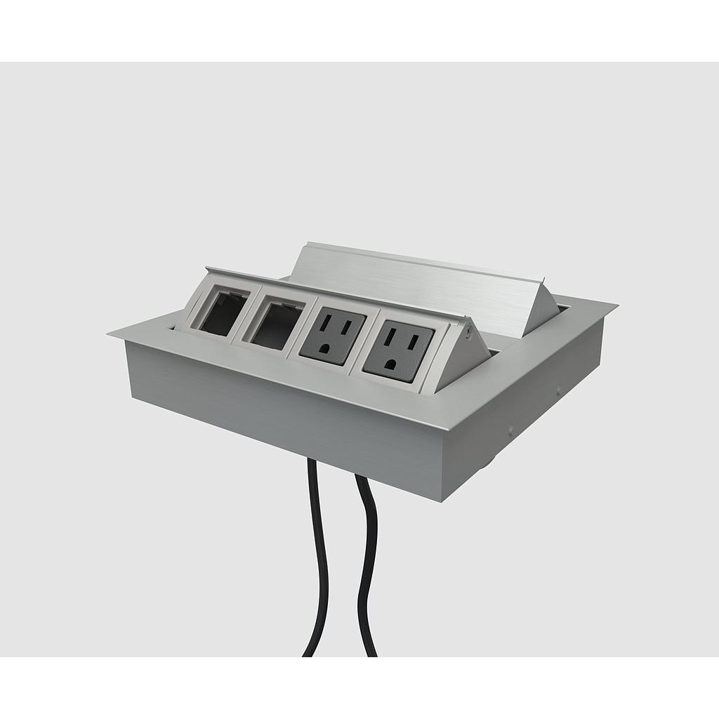 [BE01820-M2X-2-2-72-Z01] M2X 2 power, 2 open data cord 72" (Silver faceplate black trim)