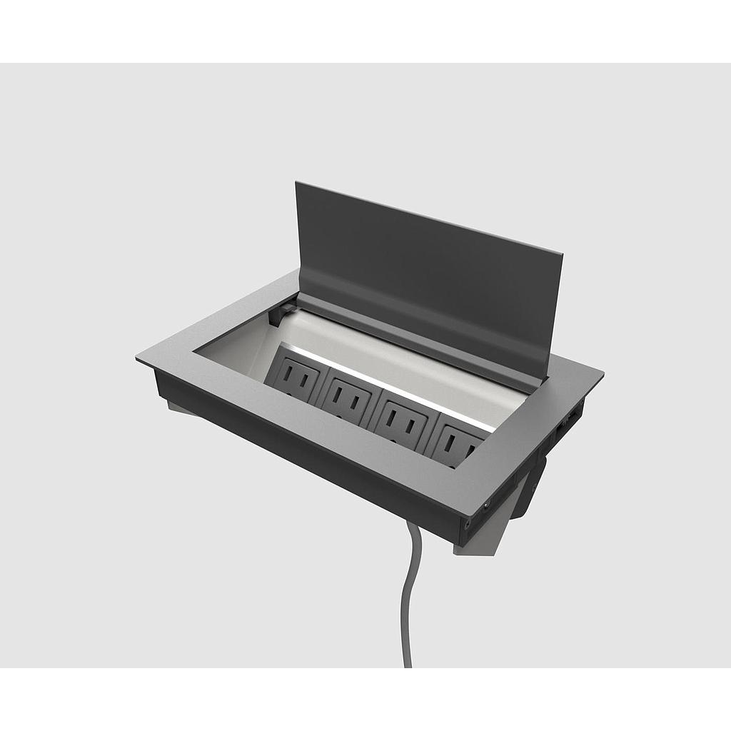 [BE02511B-4-0-72-Z400] Multicontacto Ellora B 4 Tomas 180cm (Matte black)