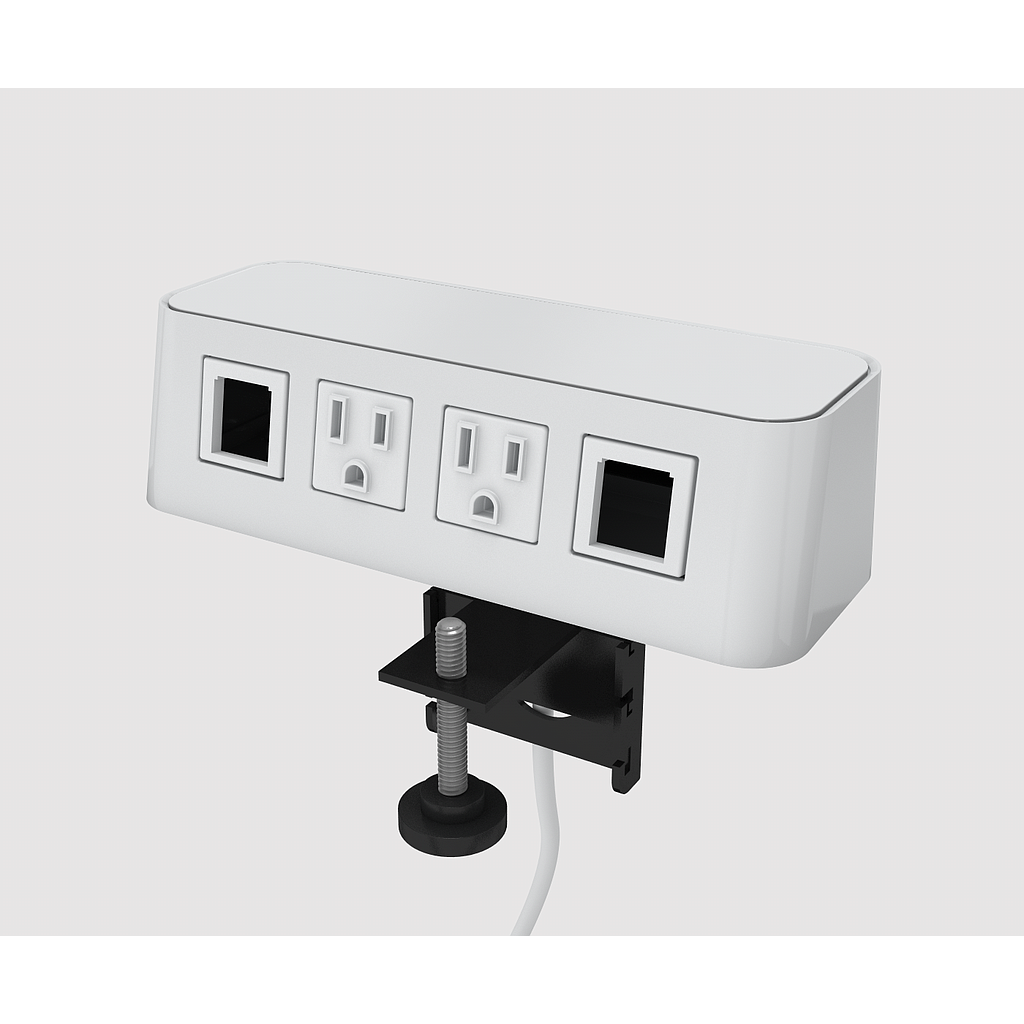 [BE03373-EN-2-2-72-AV] Multicontacto Burele 2 Tomas/2 vacios 180 cm (Gloss white finish)