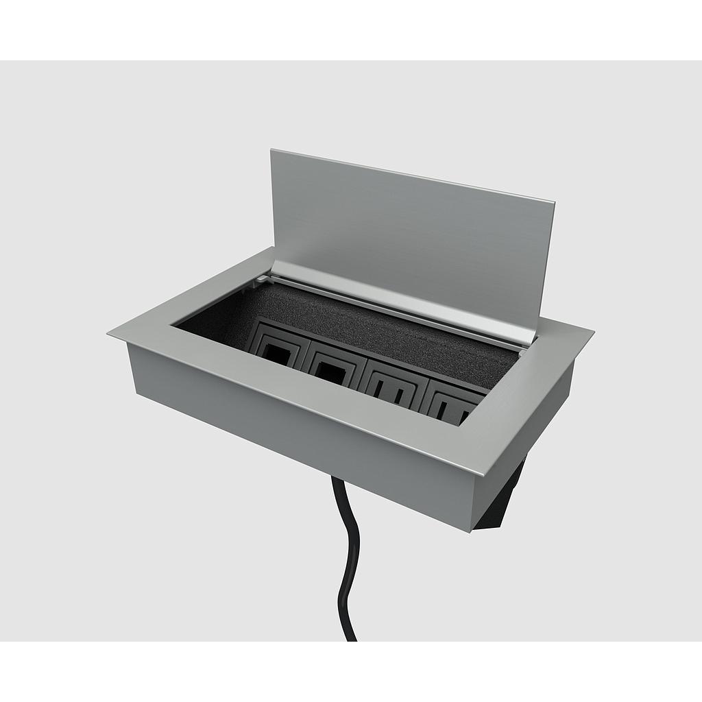 [BE02511-2-2-120-Z118] Multicontacto Ellora 2 Tomas/2 Vacios 305 cm (Silver anodized aluminum w/white trim)