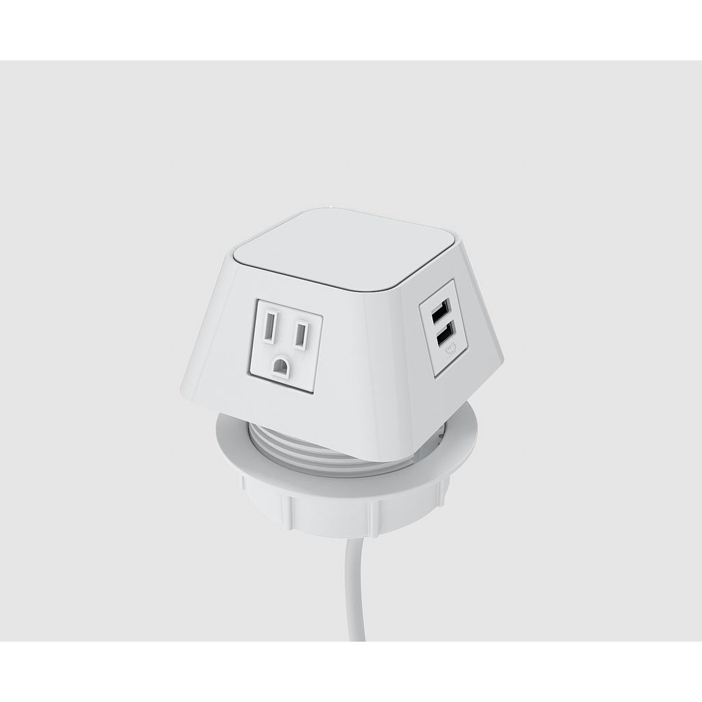 Multicontacto Moire 2 Tomas/2 USB A+C 180 cm