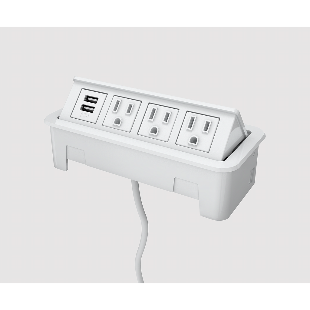 Multicontacto Nacre 3 Tomas/1 USB A+C 180 cm