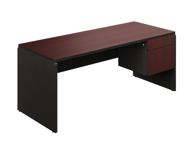 [GBS210180LBP04BP00] Escritorio 2 Gavetas 180.8 x 85.8 x 74 cm Spazio (Izquierdo, Cherry, Baja Presion Negro)