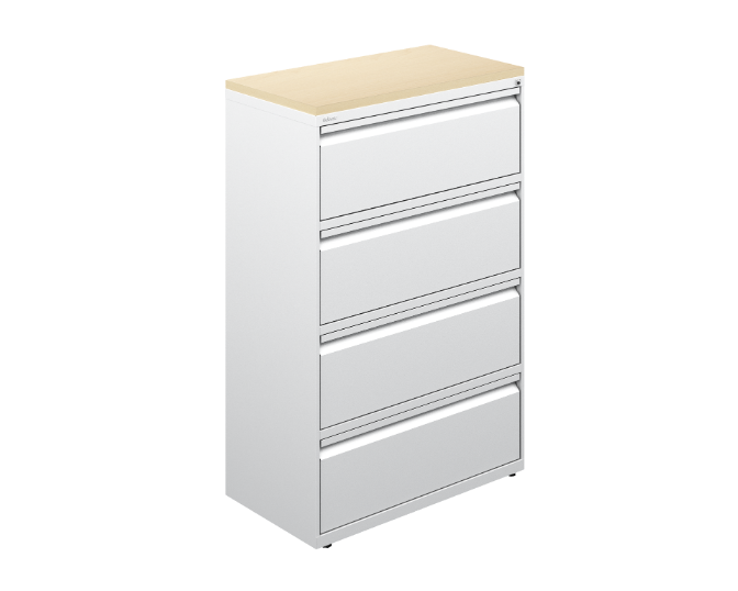 4 Drawer steel lateral file w/laminate top 36 x 19.3 x 54" Urban