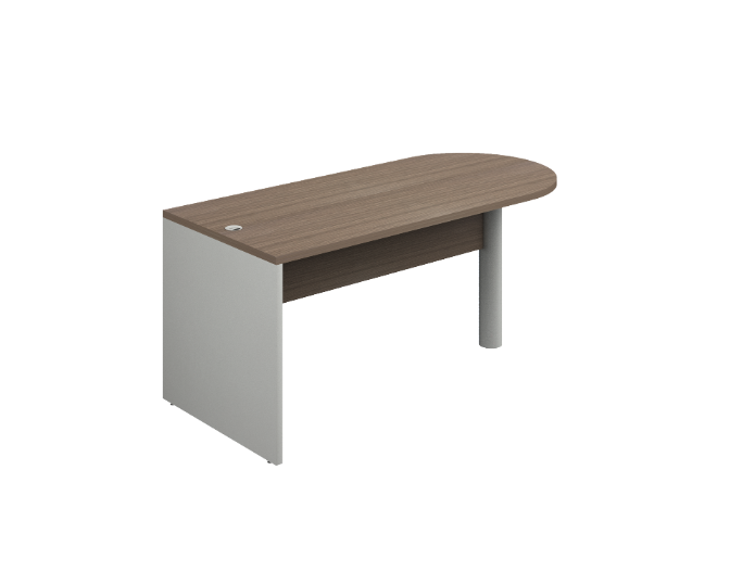 [GBR584180BP30PL20] Peninsula desk 72 x 36 x 30", 4" leg (Oxford, Platino)
