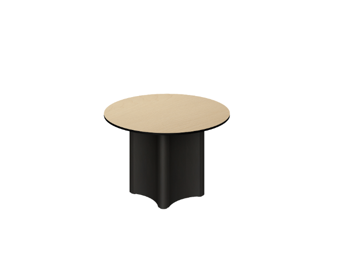 [GAK576120MM3BP04PL00] 48" Round table squared base 3MM Cyber (Cherry, En Polvo Negro)