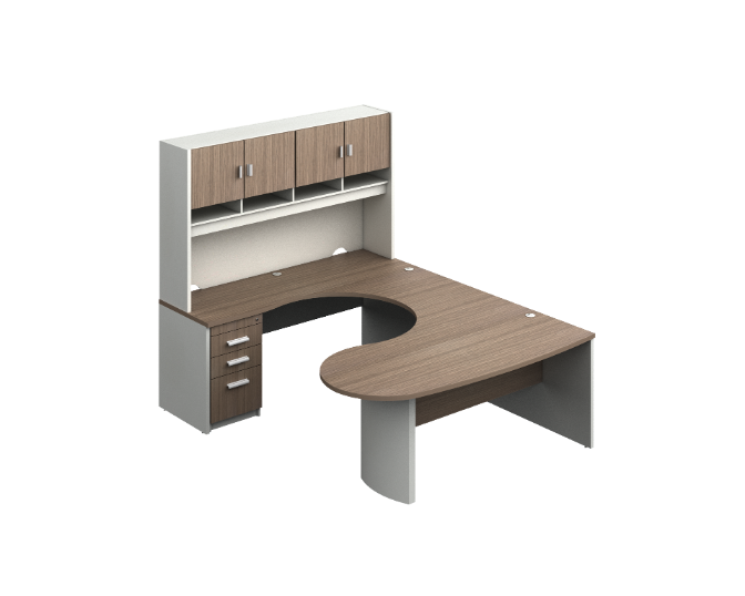 [GBR120LBP30BP10] U-group with hutch 72 x 96 x 72" Prime (Izquierdo, Oxford, Baja Presion Silver)