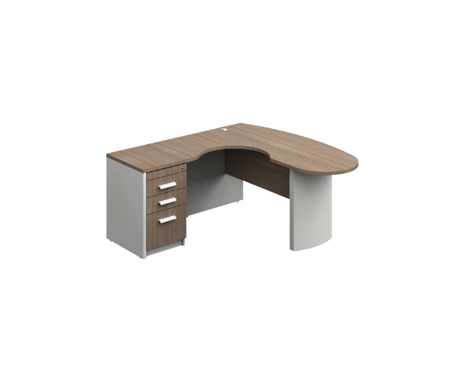 [GBR140LBP30BP10] Conjunto Operativo 160 x 165 x 75 cm Prime (Izquierdo, Oxford, Baja Presion Silver)