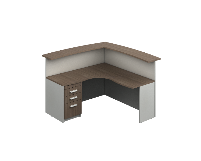 [GBR150BP30BP10] Modulo Recepcion Angular 180 x 180 x 110 cm Prime (Oxford, Baja Presion Silver)