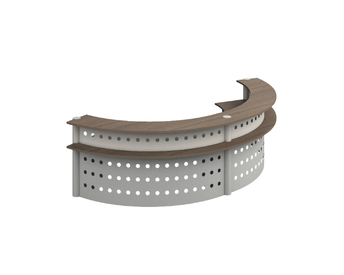 [GBR156BP30PL00] Modulo Recepción Curva Doble 376 x 165 x 110 cm Prime (Oxford, En Polvo Negro)