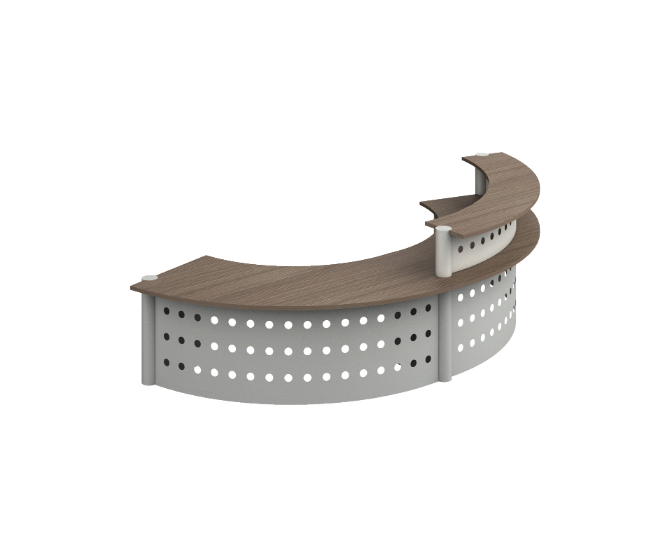 [GBR157BP30PL00] Curved reception unit 145 x 64 x 44" Prime (Oxford, En Polvo Negro)