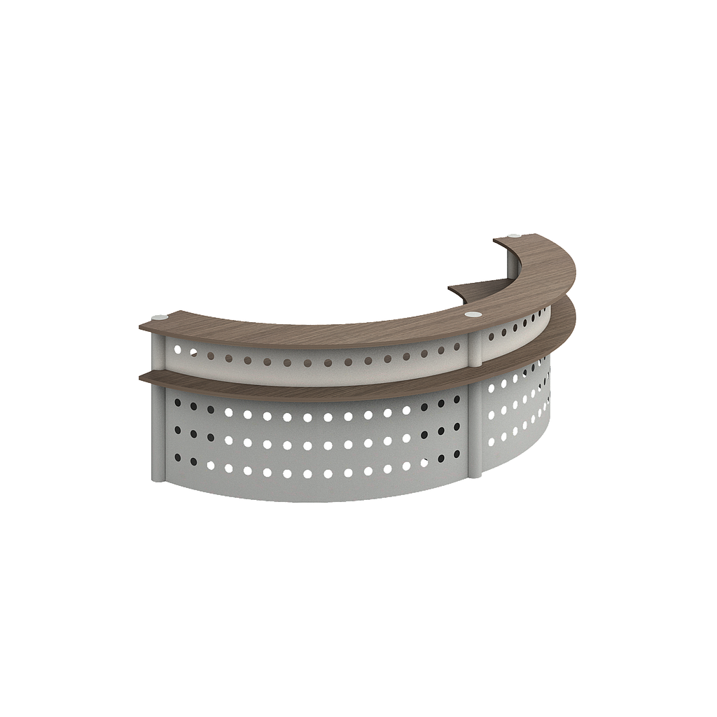 [GBR158BP30PL00] Modulo Recepcion Curva 236 x 94 x 110 cm Prime (Oxford, En Polvo Negro)