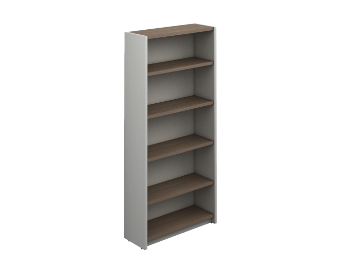 [GBR441180BP30BP10] Open bookcase 33 x 14 x 72" Prime (Oxford, Baja Presion Silver)